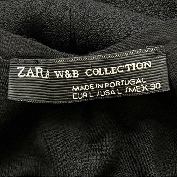 Zara Studded Slip Tank Little Black Dress Mini Scoop Neck Shift Sz Large L - Picture 4 of 5